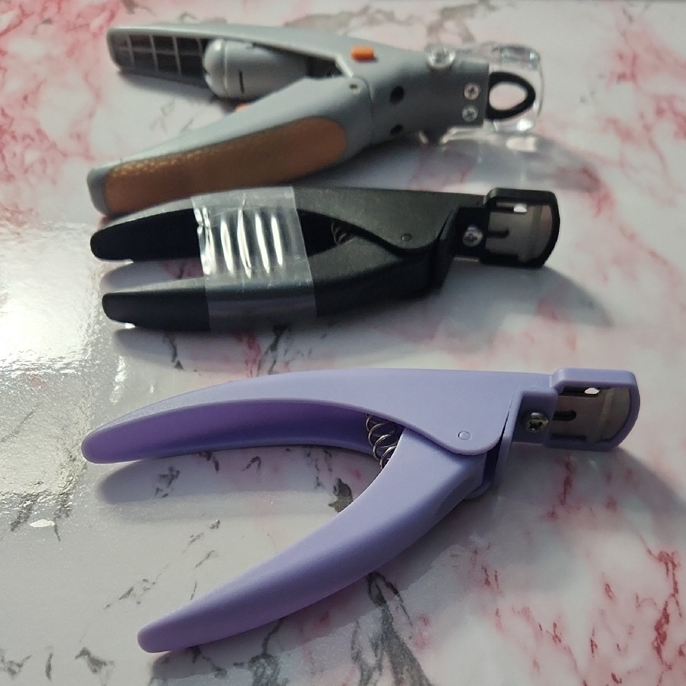 Set of 3 Pet Dog Cat Cuticle Nippers / Trimmers - Lavender, Black, Gray